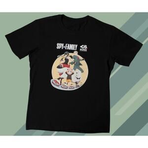 Spy Family X Kura Sushi Black Graphics S/S Tee Sz L Exclusive Limited Edition